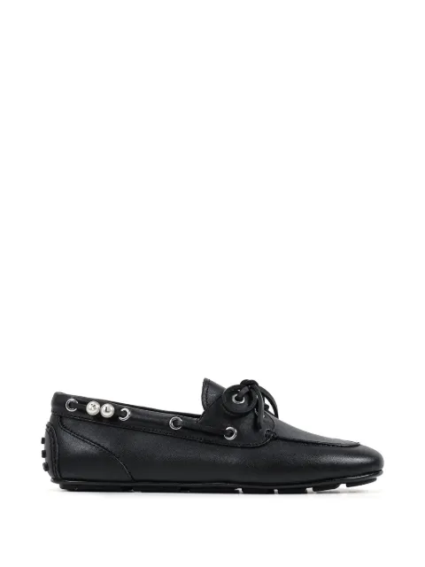 Karl Lagerfeld pearl-embellished lace-up loafers