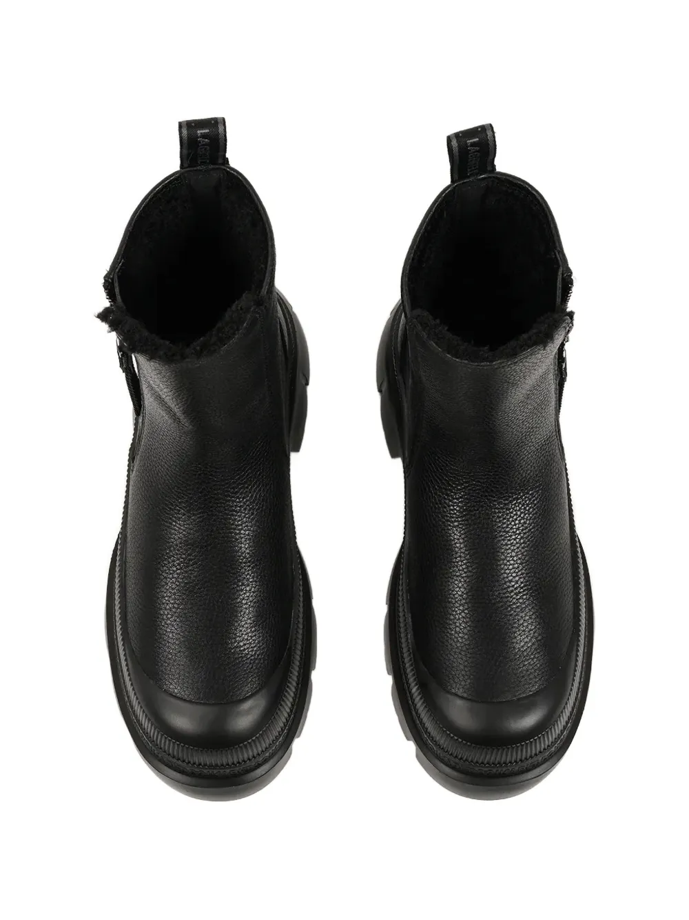 Karl Lagerfeld logo-embossed leather ankle boots Zwart