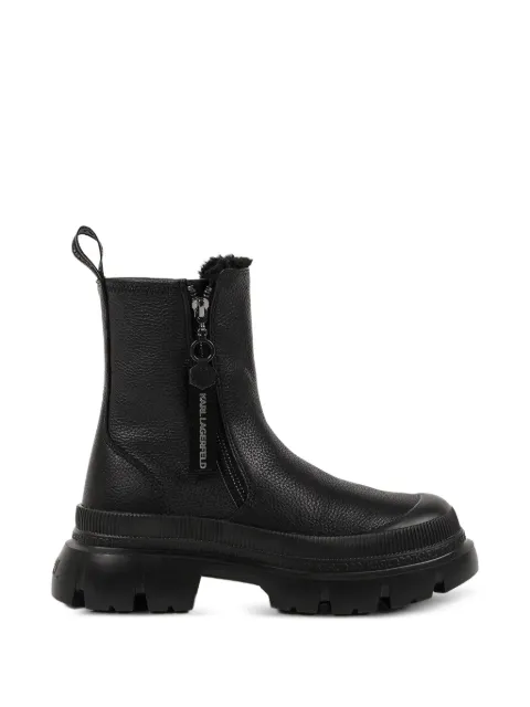 Karl Lagerfeld logo-embossed leather ankle boots