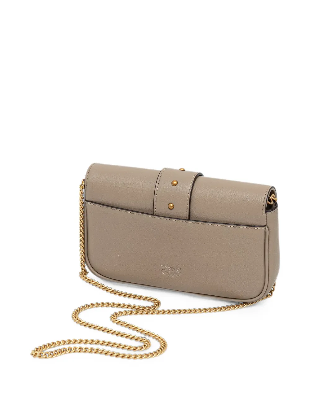 PINKO Kleine Love Bag Pocket schoudertas verfraaid met kristallen Beige