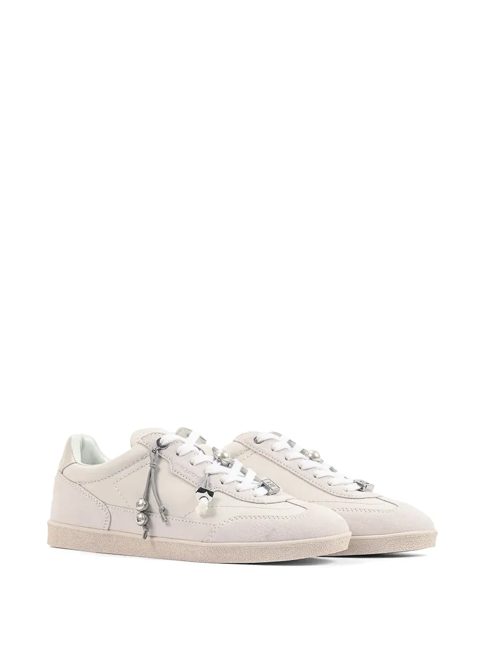 Karl Lagerfeld Sneakers verfraaid met bedels en vlakken Beige