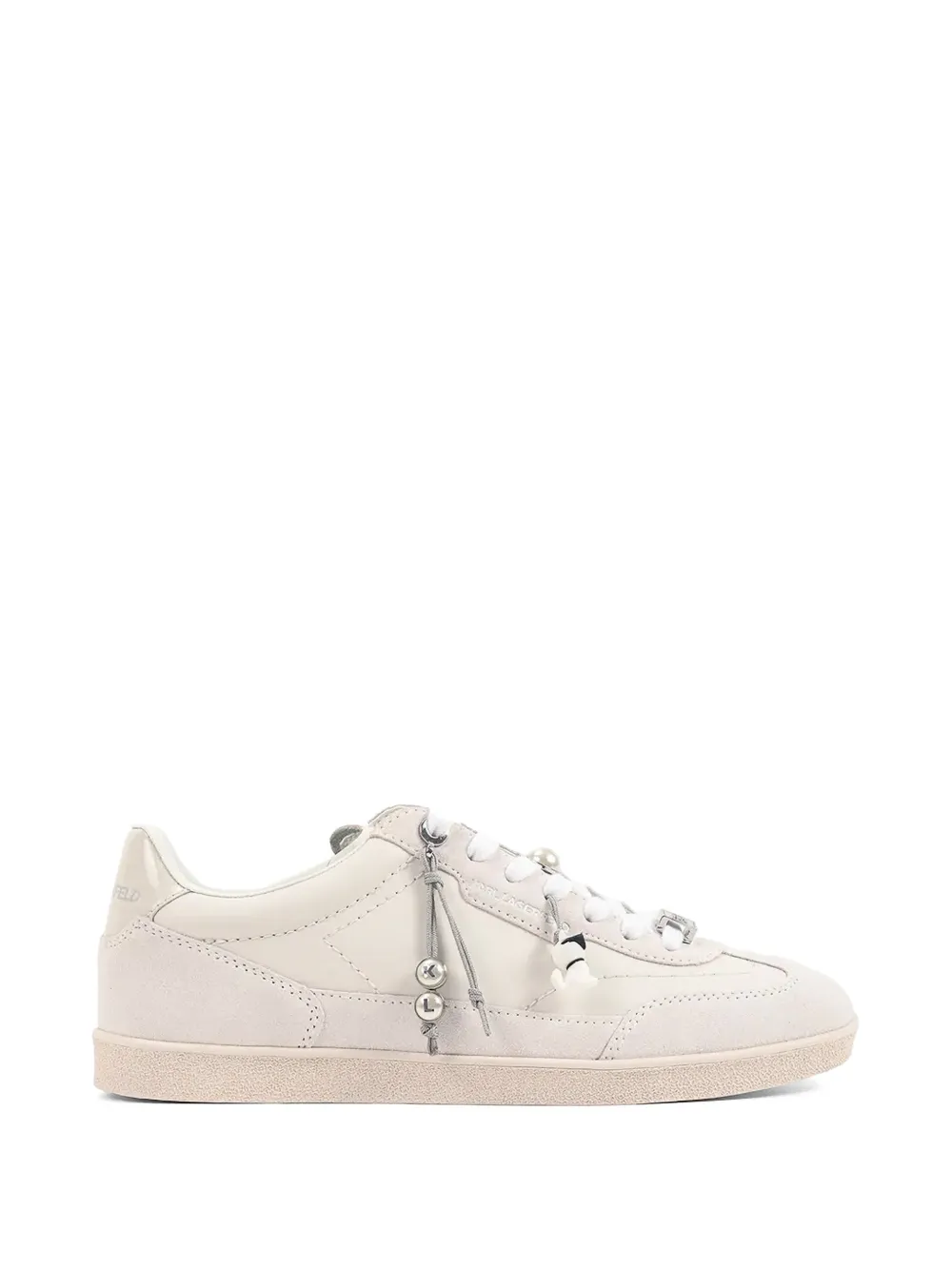 Karl Lagerfeld Sneakers verfraaid met bedels en vlakken Beige