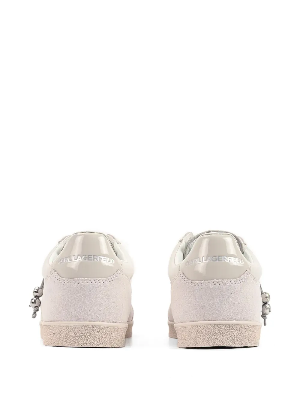 Karl Lagerfeld Sneakers verfraaid met bedels en vlakken Beige