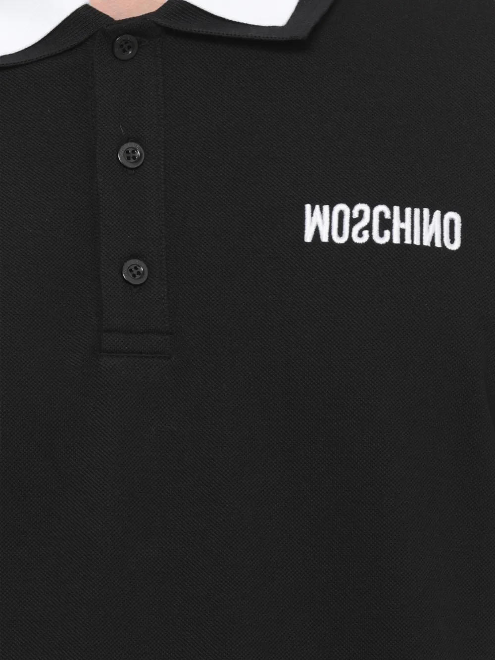 Moschino Poloshirt met geborduurd logo Zwart