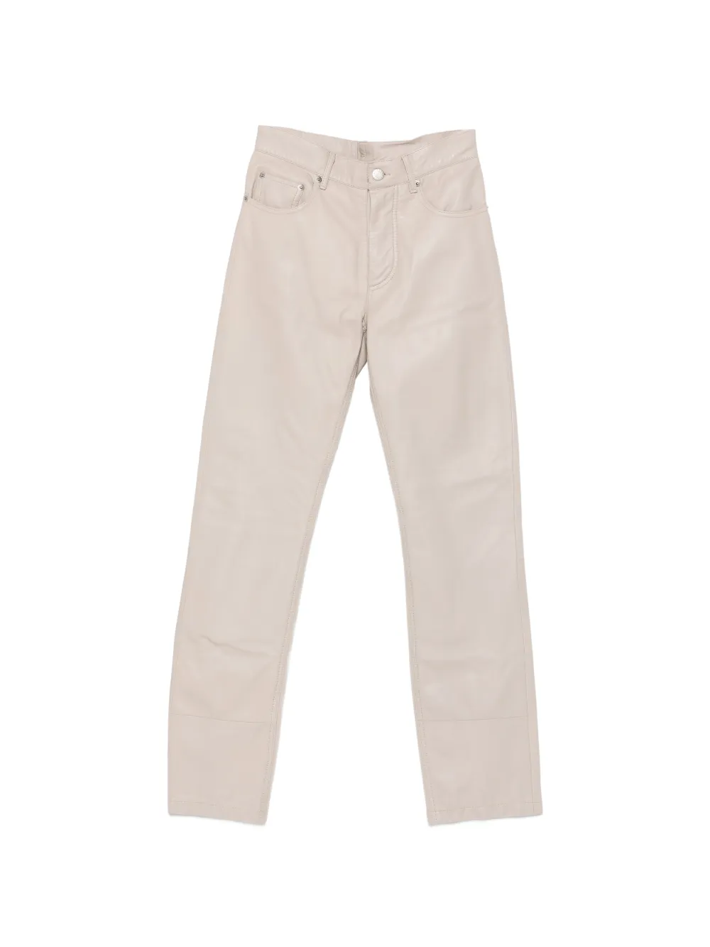 Helmut Lang Pre-Owned pantalon en cuir à taille mi-haute (1998) - Tons neutres