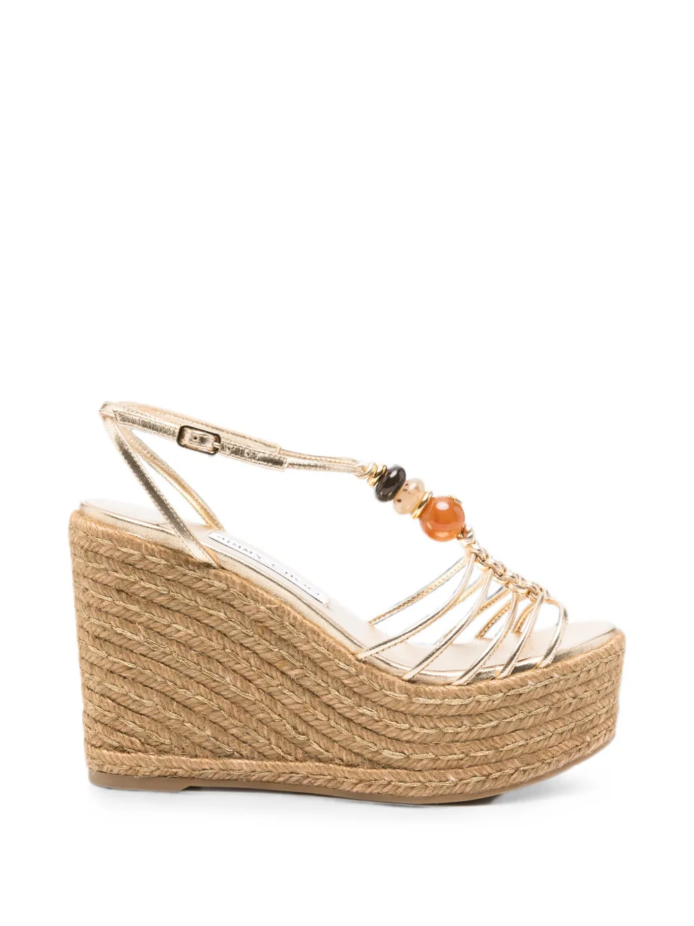 Jimmy Choo bead-embellished wedge sandals - Oro