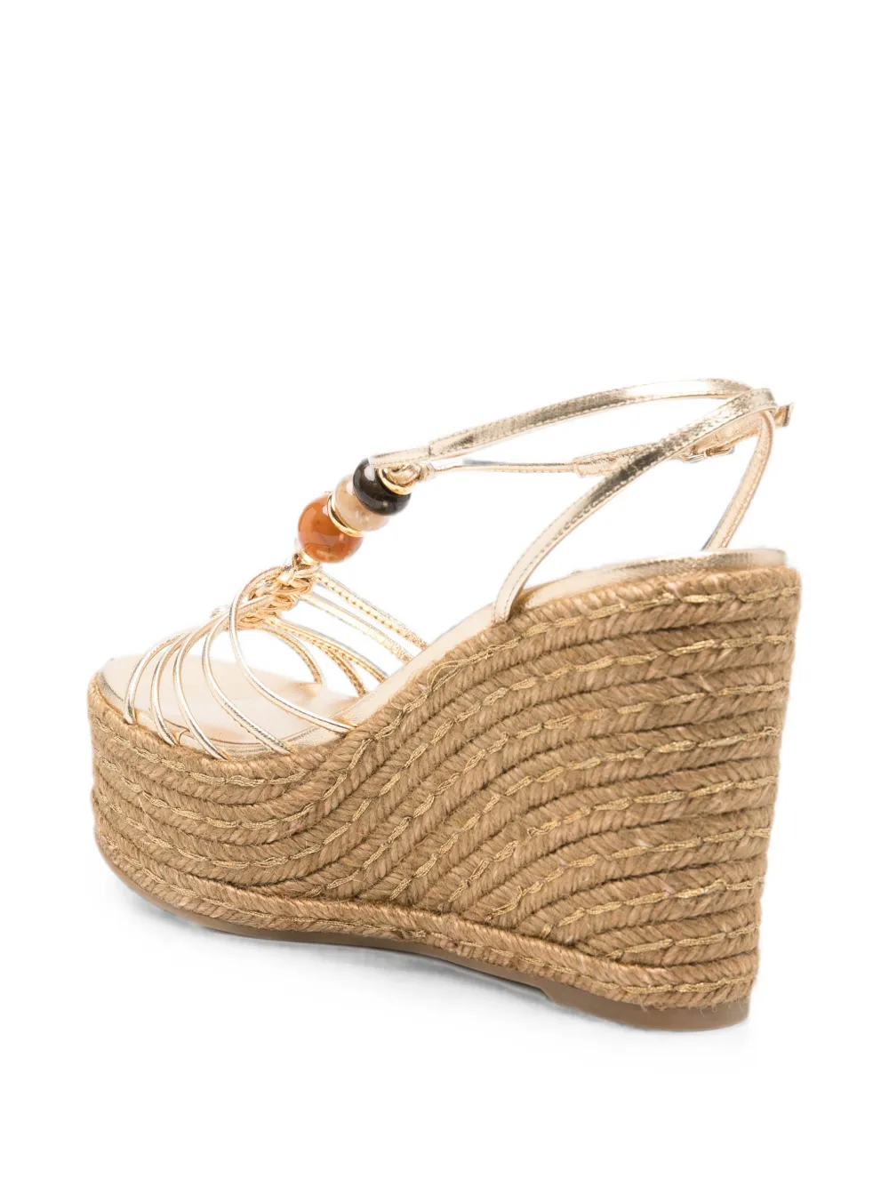 Jimmy Choo Sandalen met sleehak en verfraaid met kralen Goud
