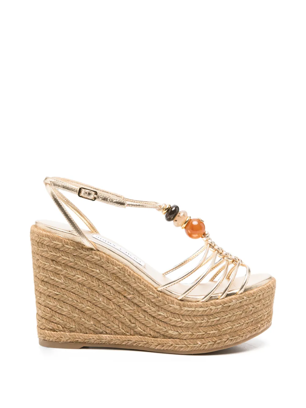Jimmy Choo Sandalen met sleehak en verfraaid met kralen Goud