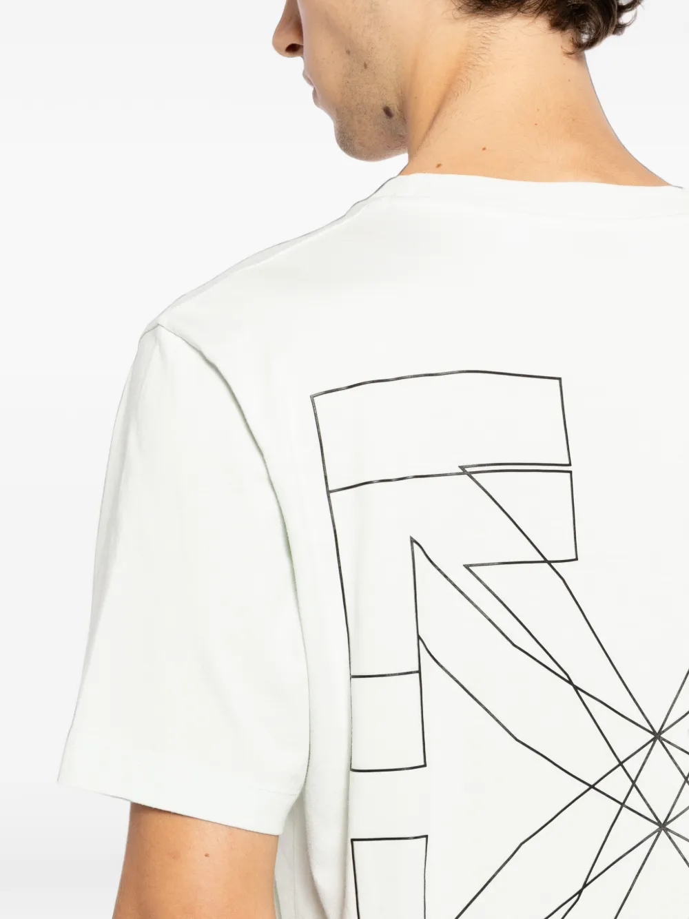 Off-White T-shirt met dubbele pijl Groen