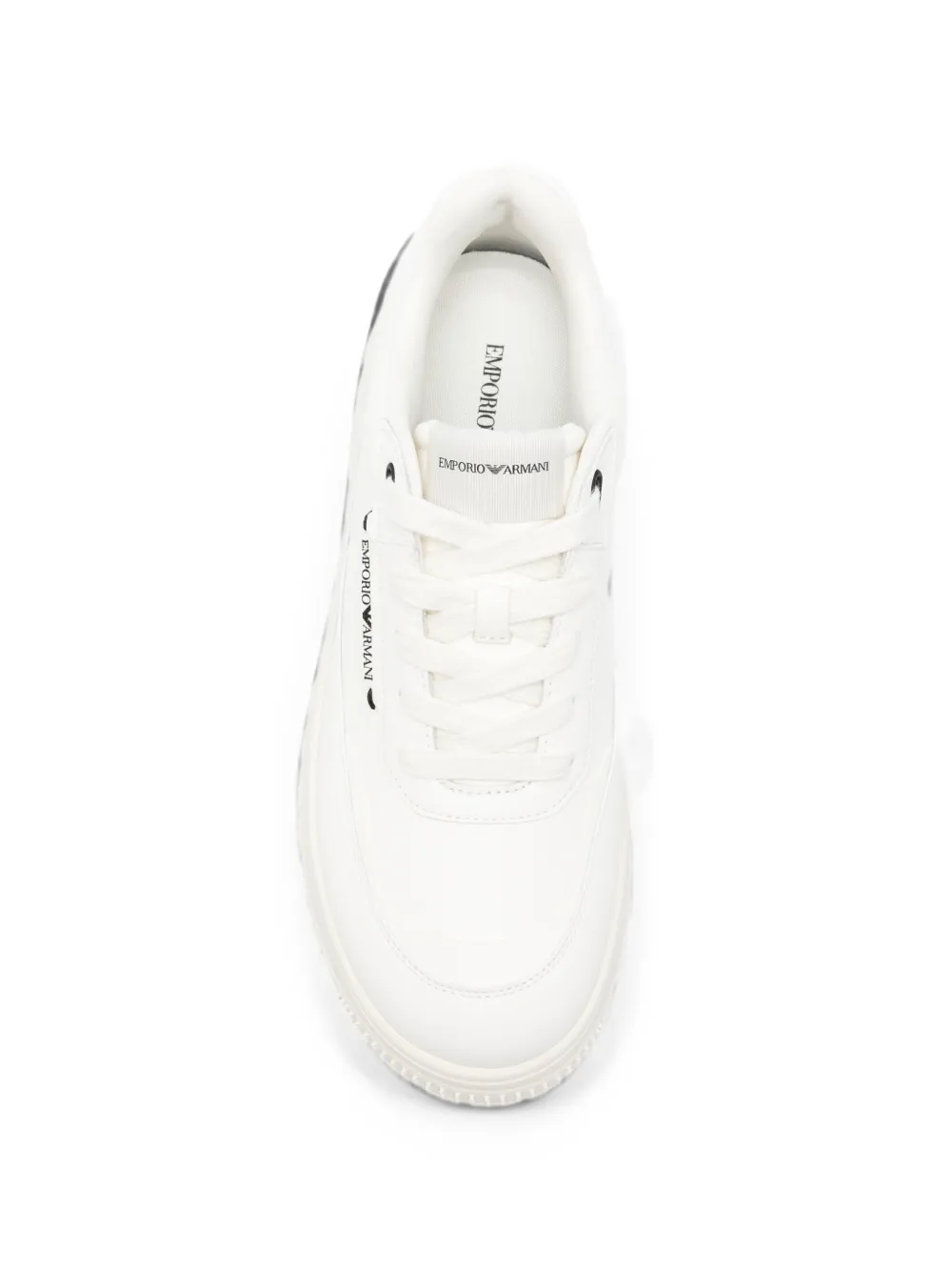 Emporio Armani logo-tag cleated-sole sneakers Wit