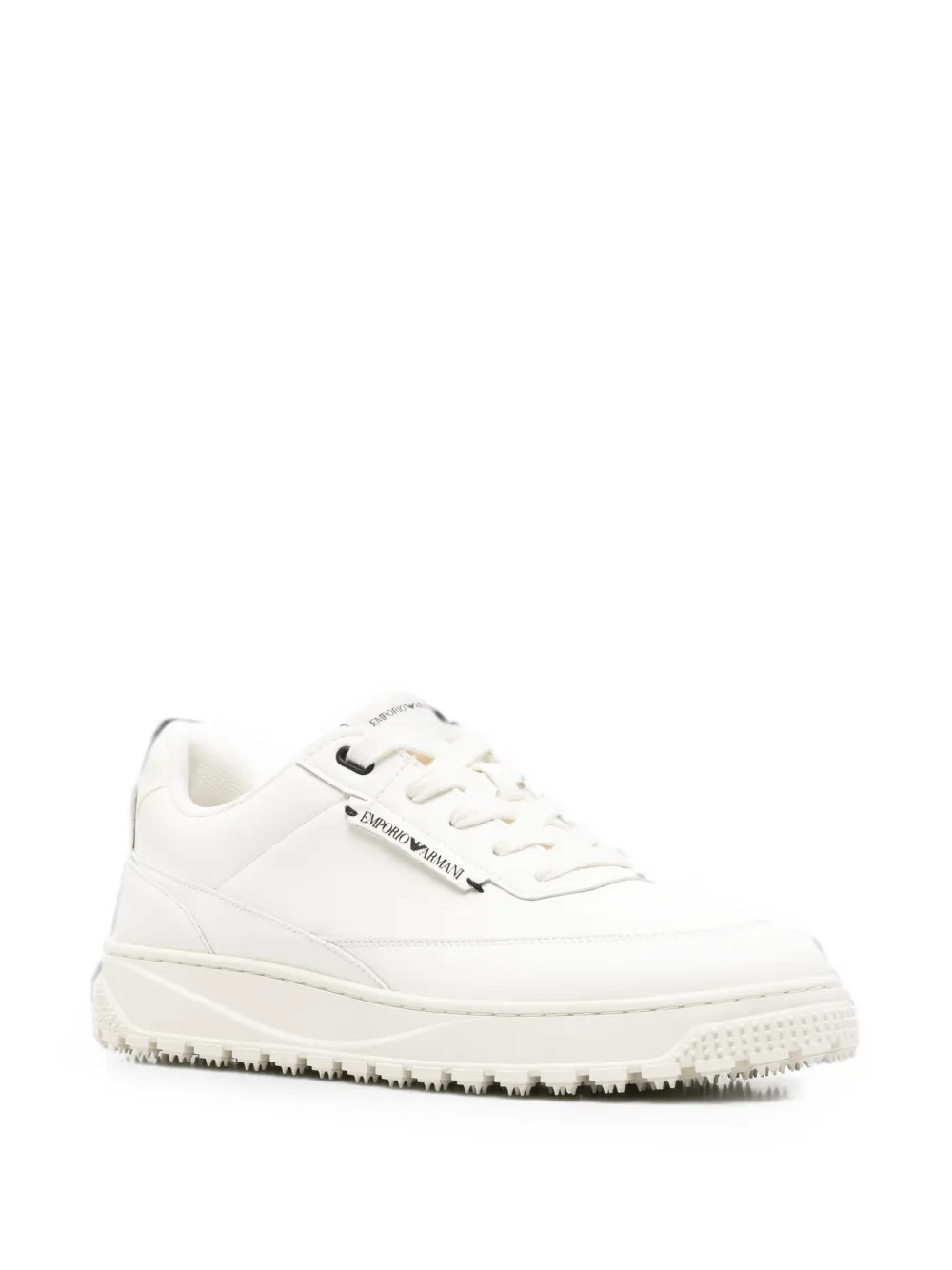 Emporio Armani logo-tag cleated-sole sneakers Wit