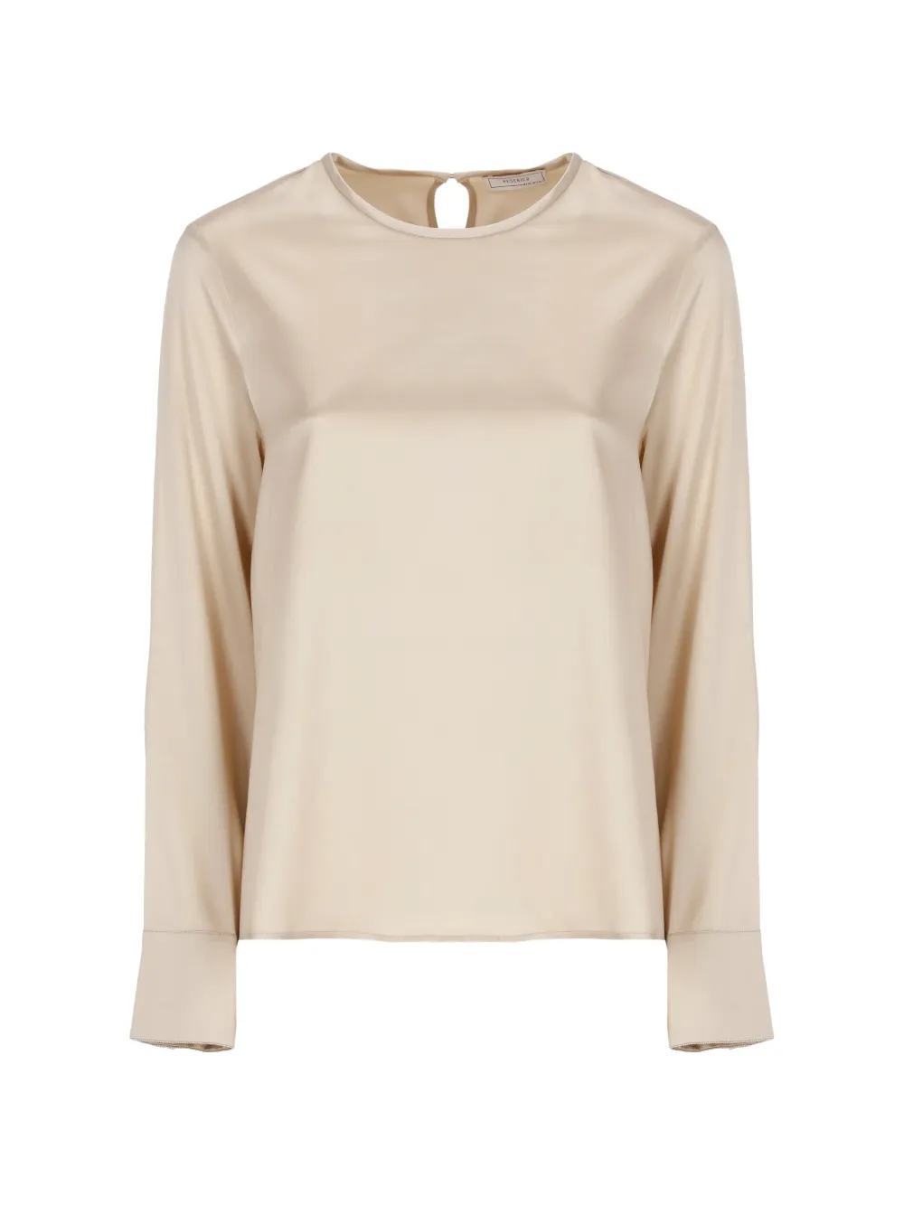 Peserico bead-trim silk-blend shirt Beige