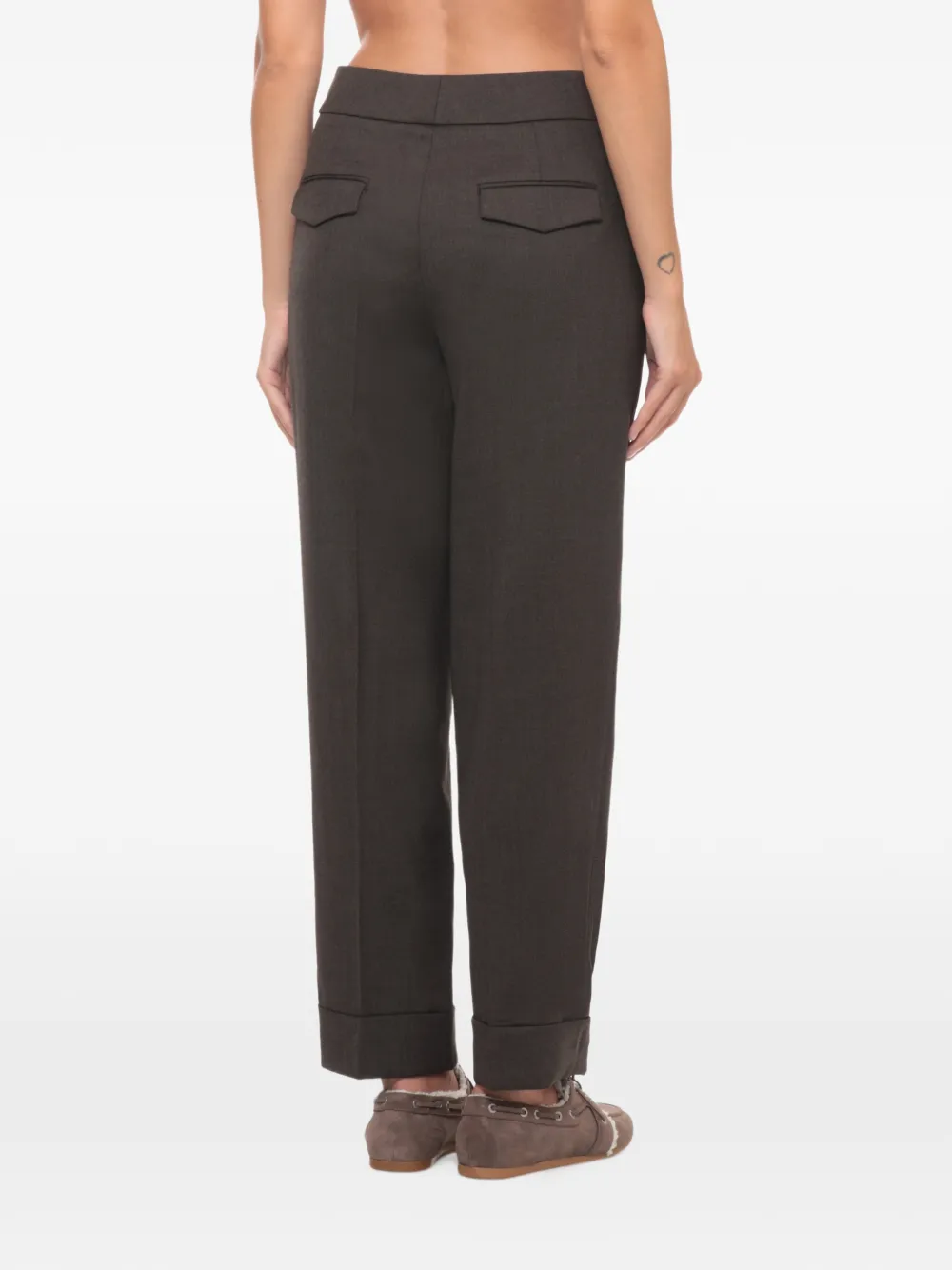 Peserico turn-up cuff tailored trousers Bruin