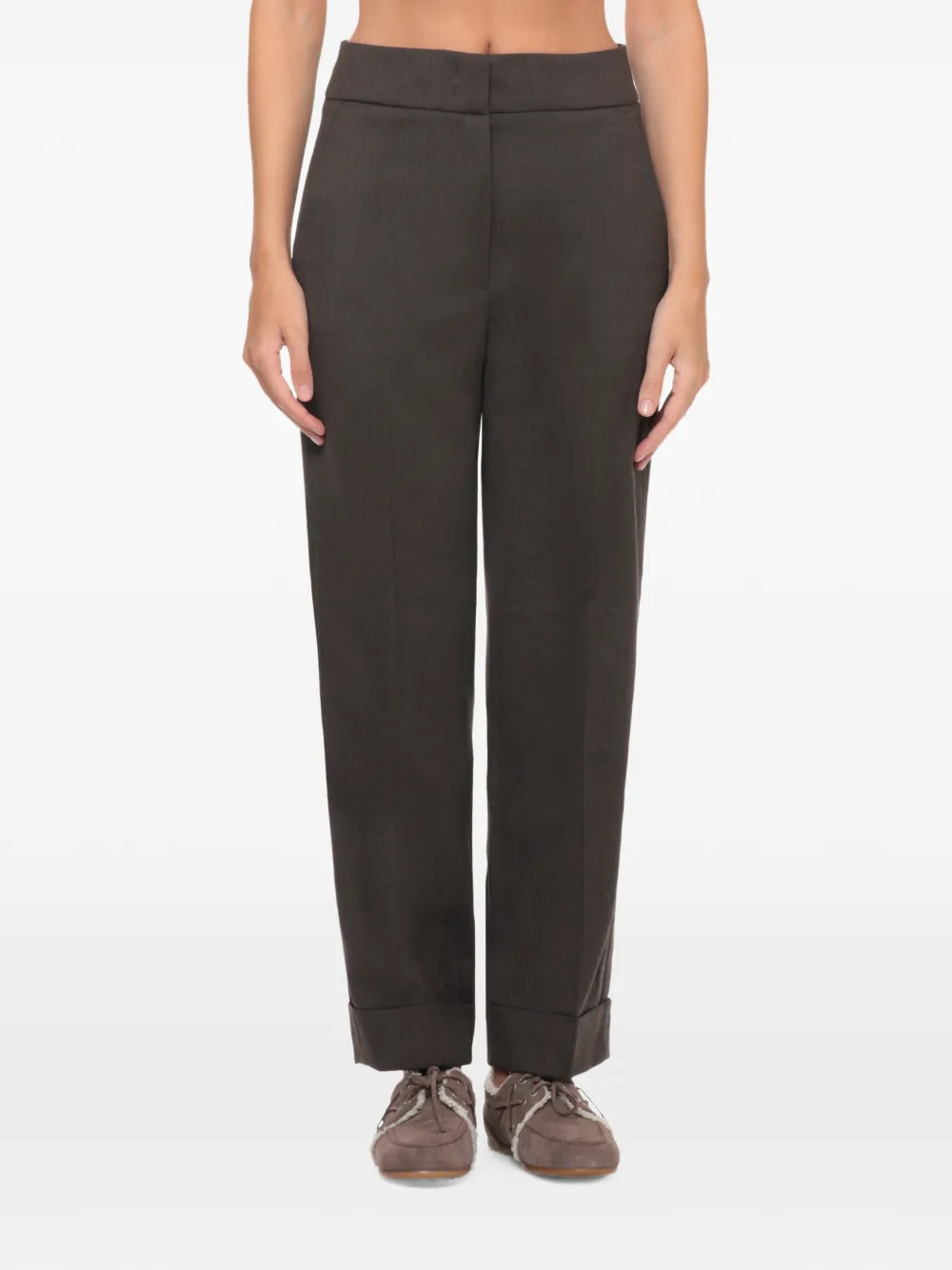 Peserico turn-up cuff tailored trousers Bruin