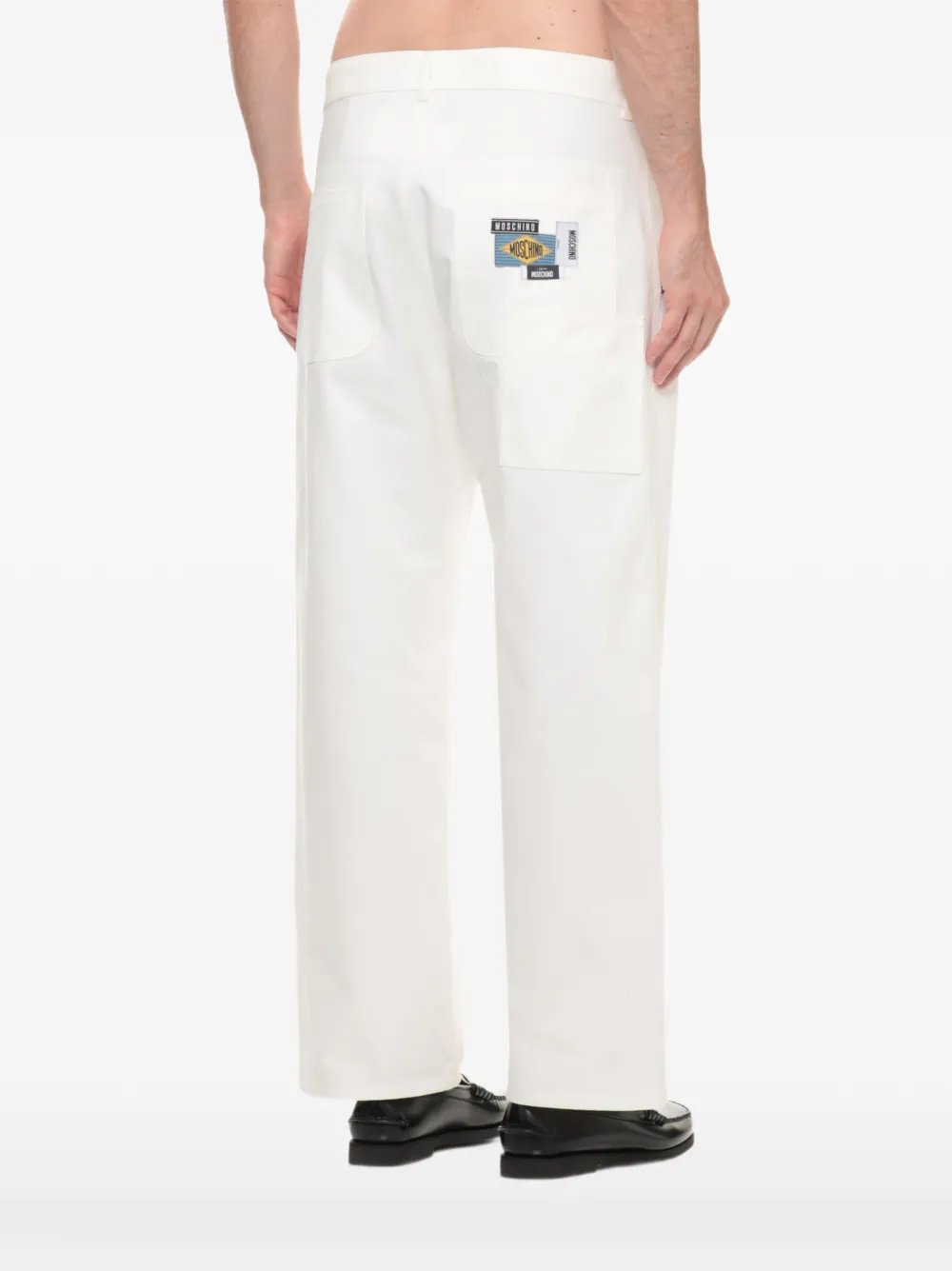 Moschino Jeans met logopatch Wit