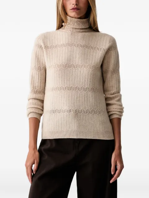 TWINSET pointelle-knit roll-neck sweater