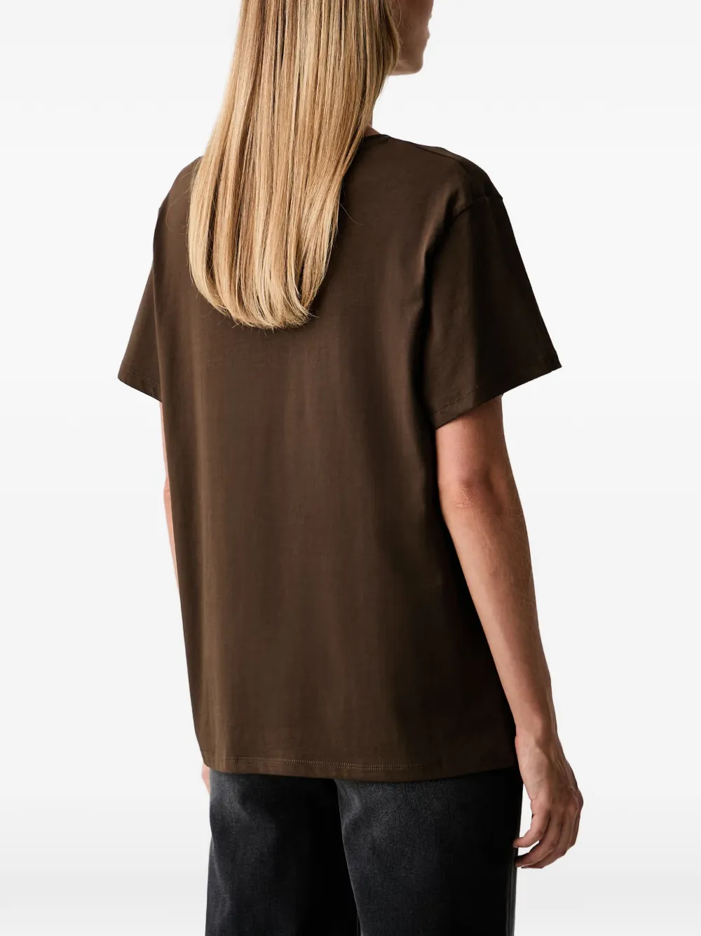 TWINSET T-shirt met geborduurd logo Bruin