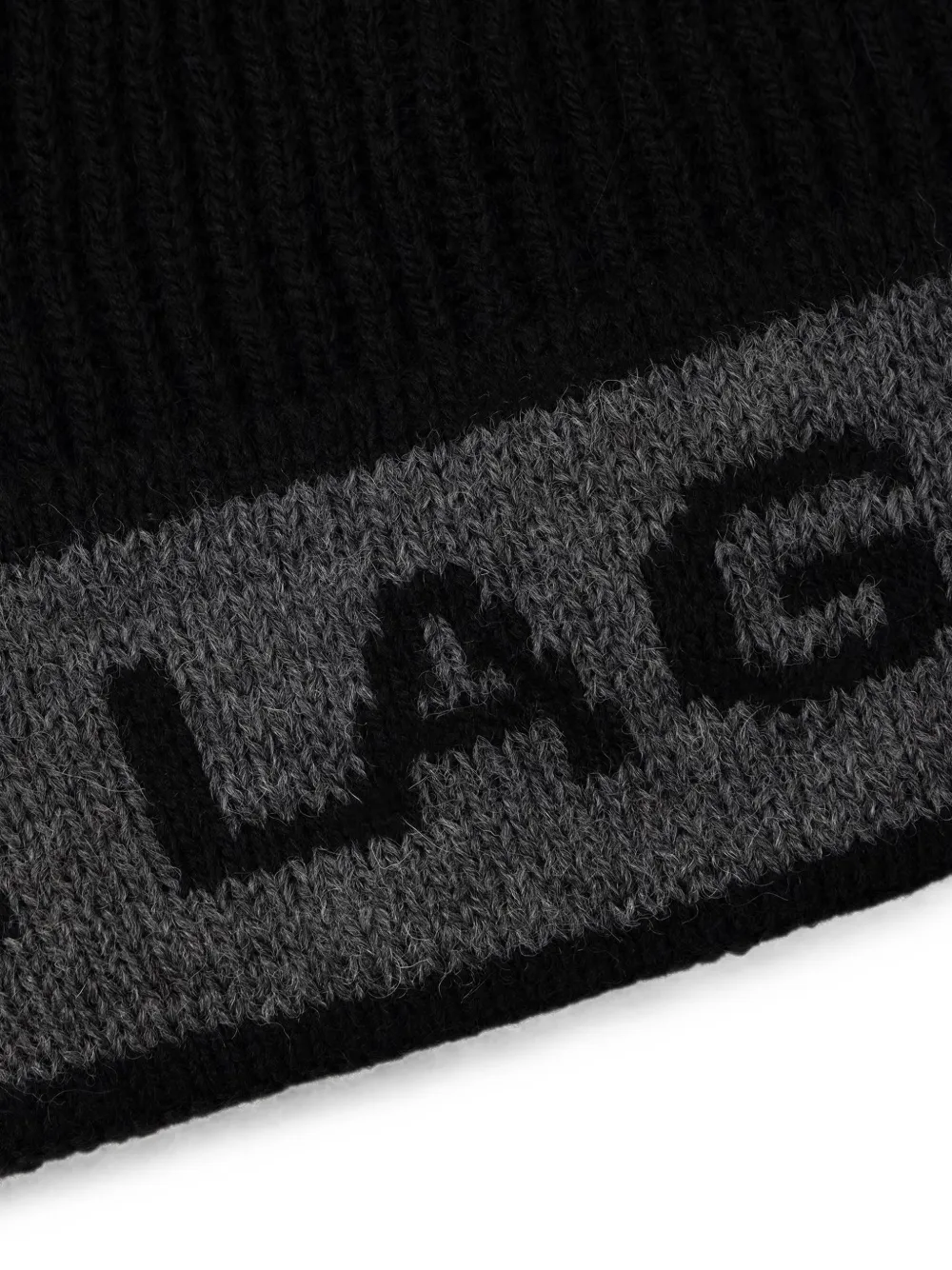 Karl Lagerfeld Geribbelde muts met logo intarsia Zwart