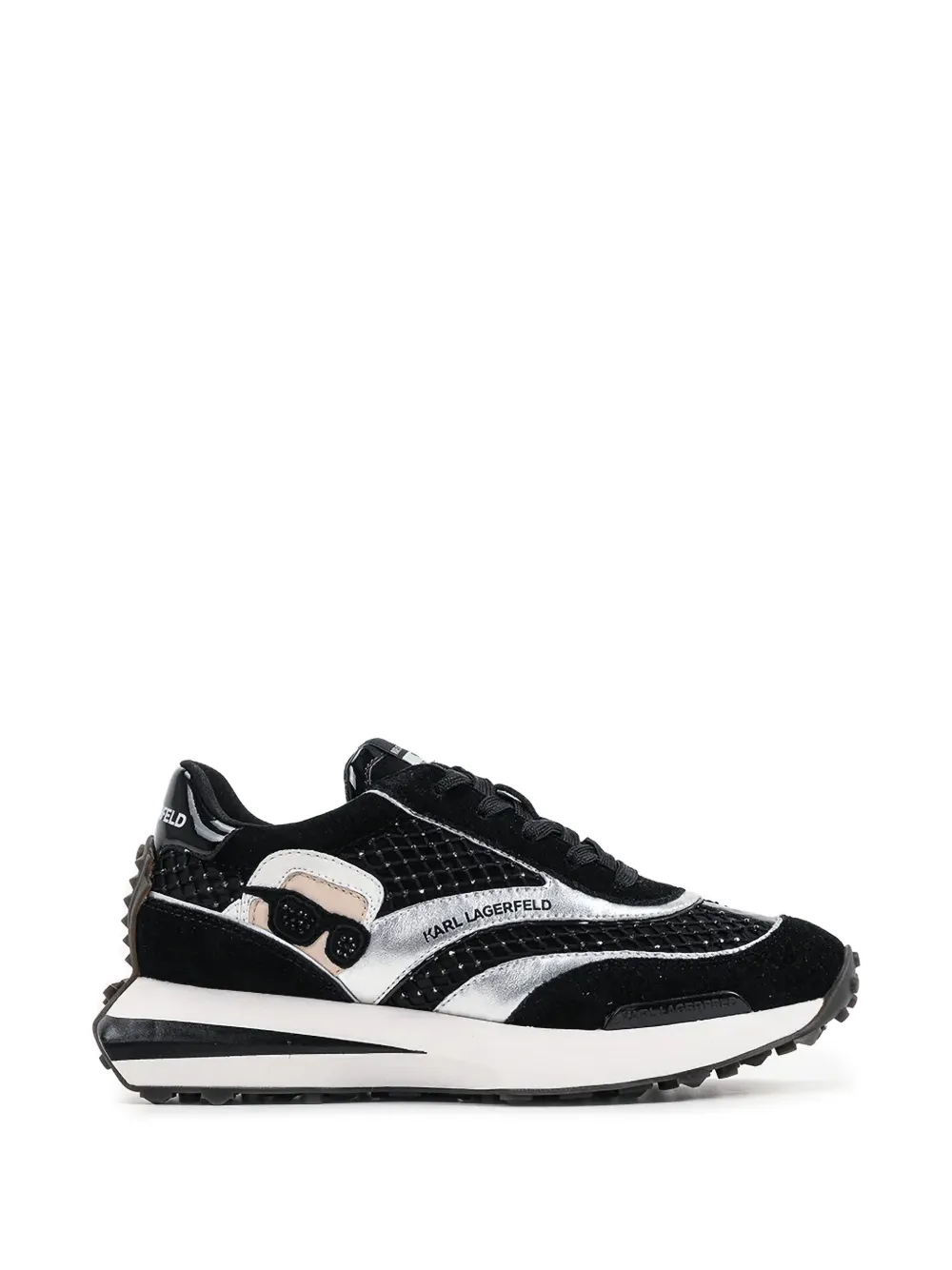 Karl Lagerfeld Sneakers met suède vlakken Zwart