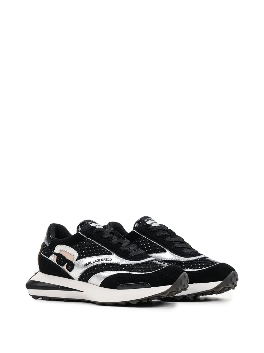 Karl Lagerfeld Sneakers met suède vlakken Zwart