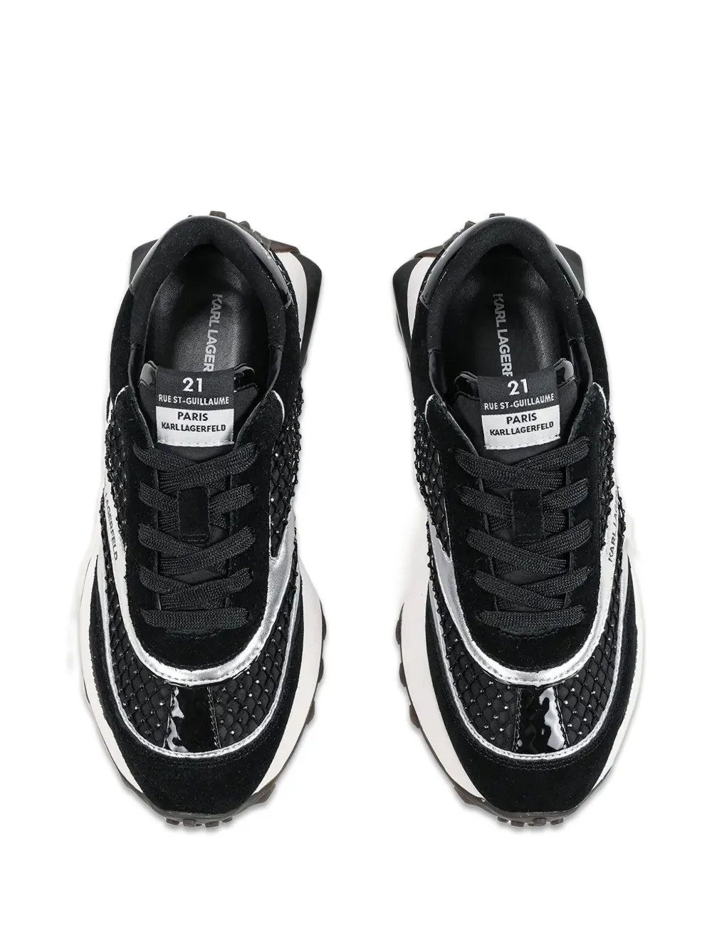 Karl Lagerfeld Sneakers met suède vlakken Zwart