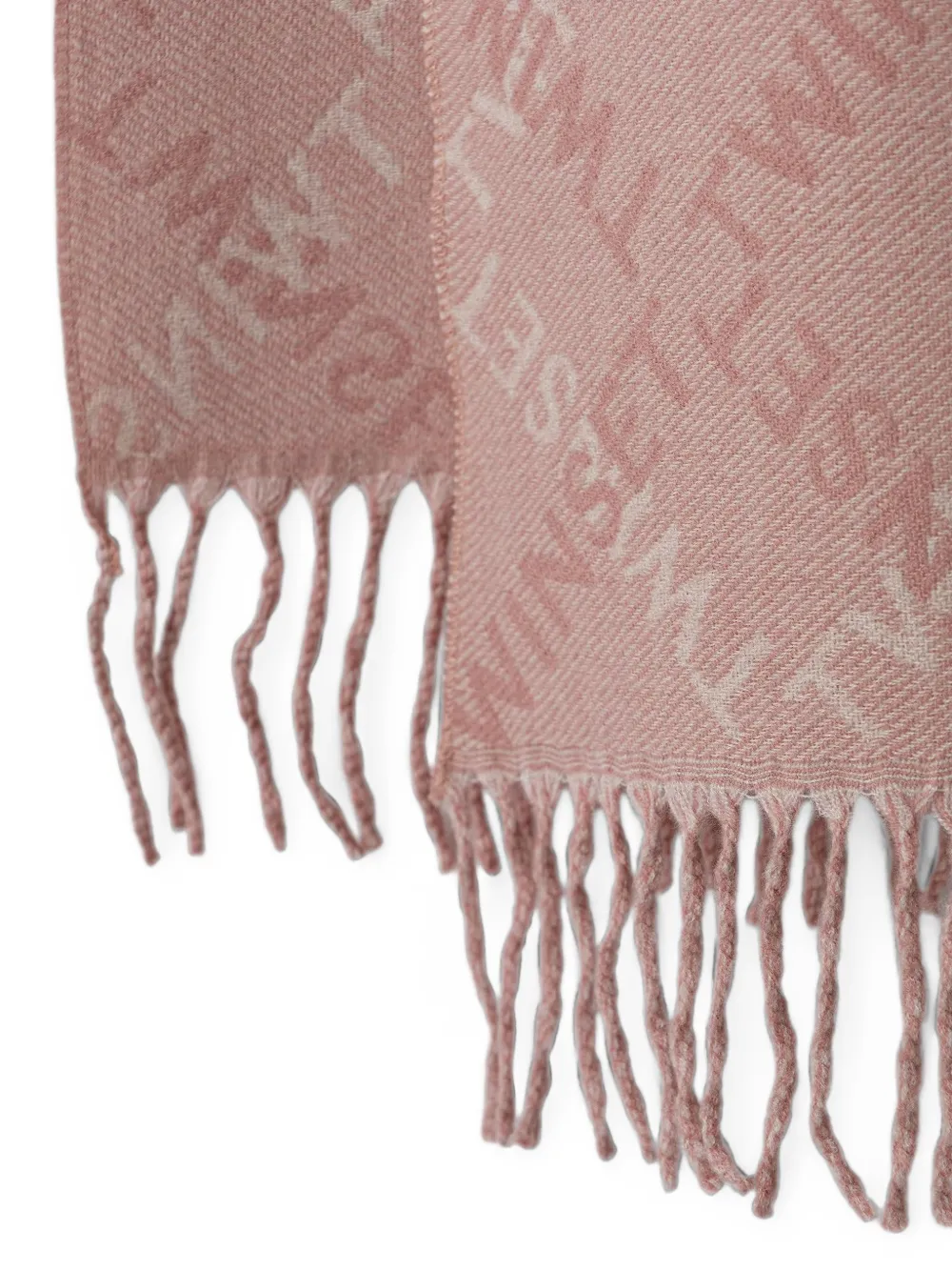 TWINSET Sjaal met logo-jacquard en franje Roze
