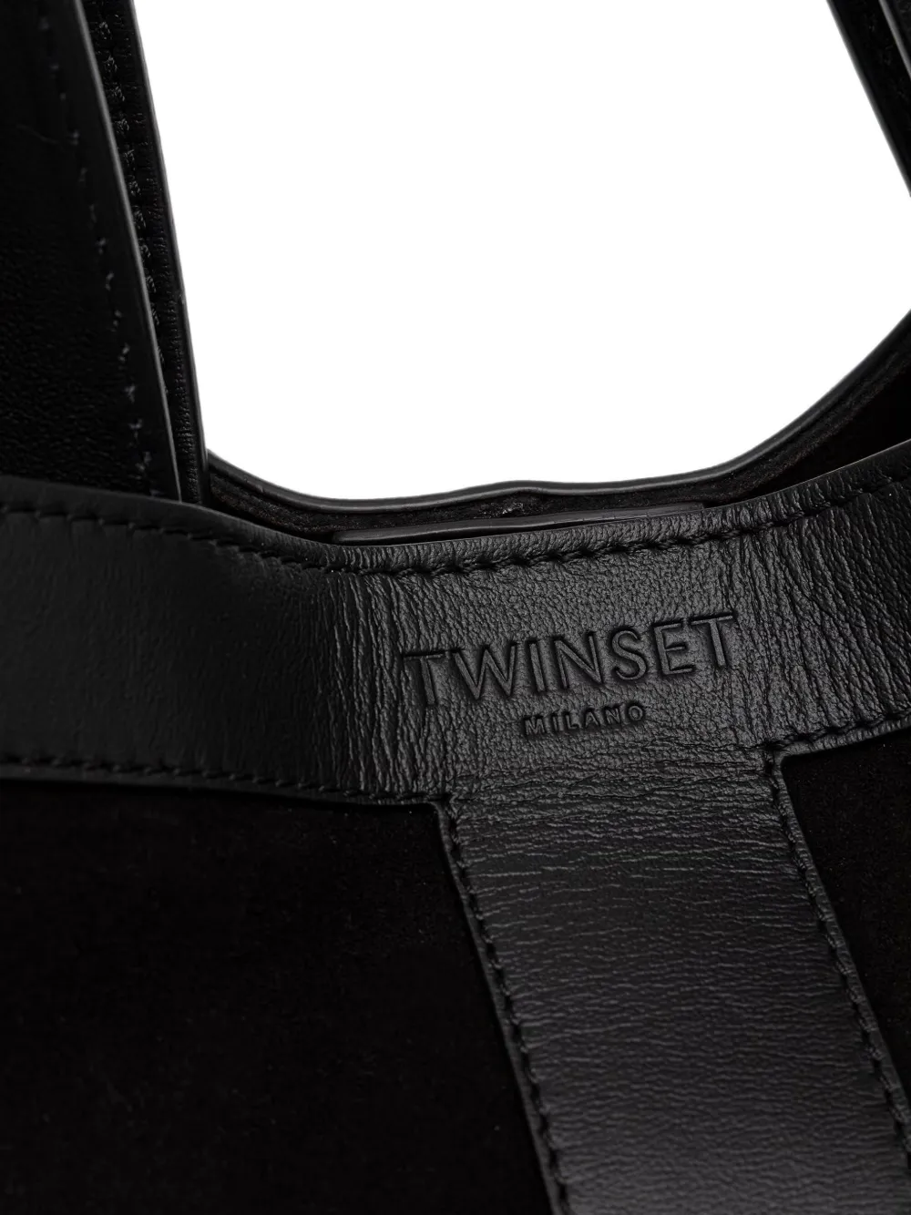 TWINSET Suède shopper Zwart