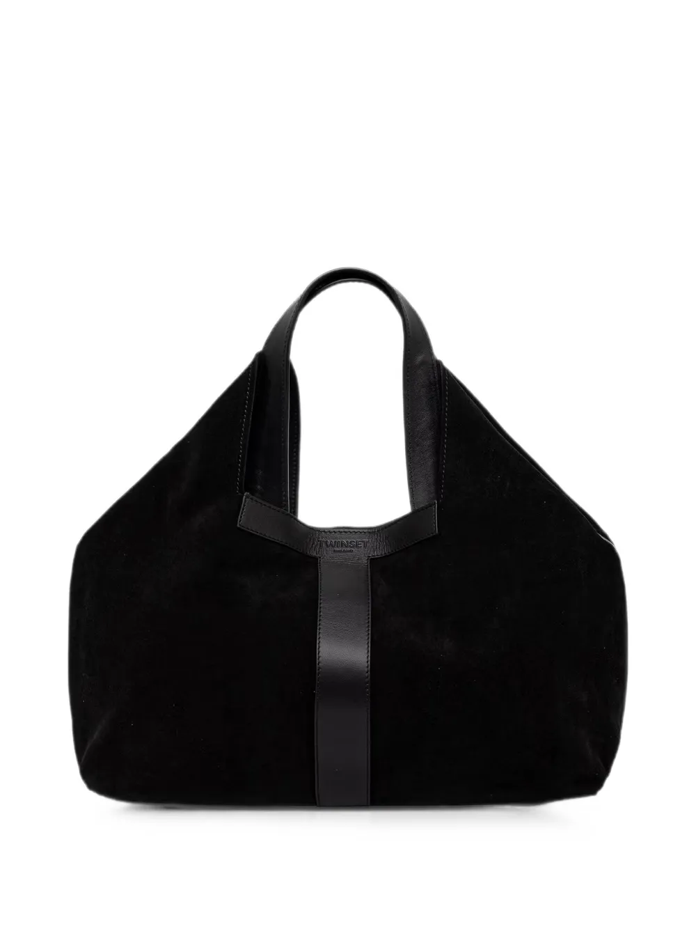 TWINSET suede shopping bag - Schwarz