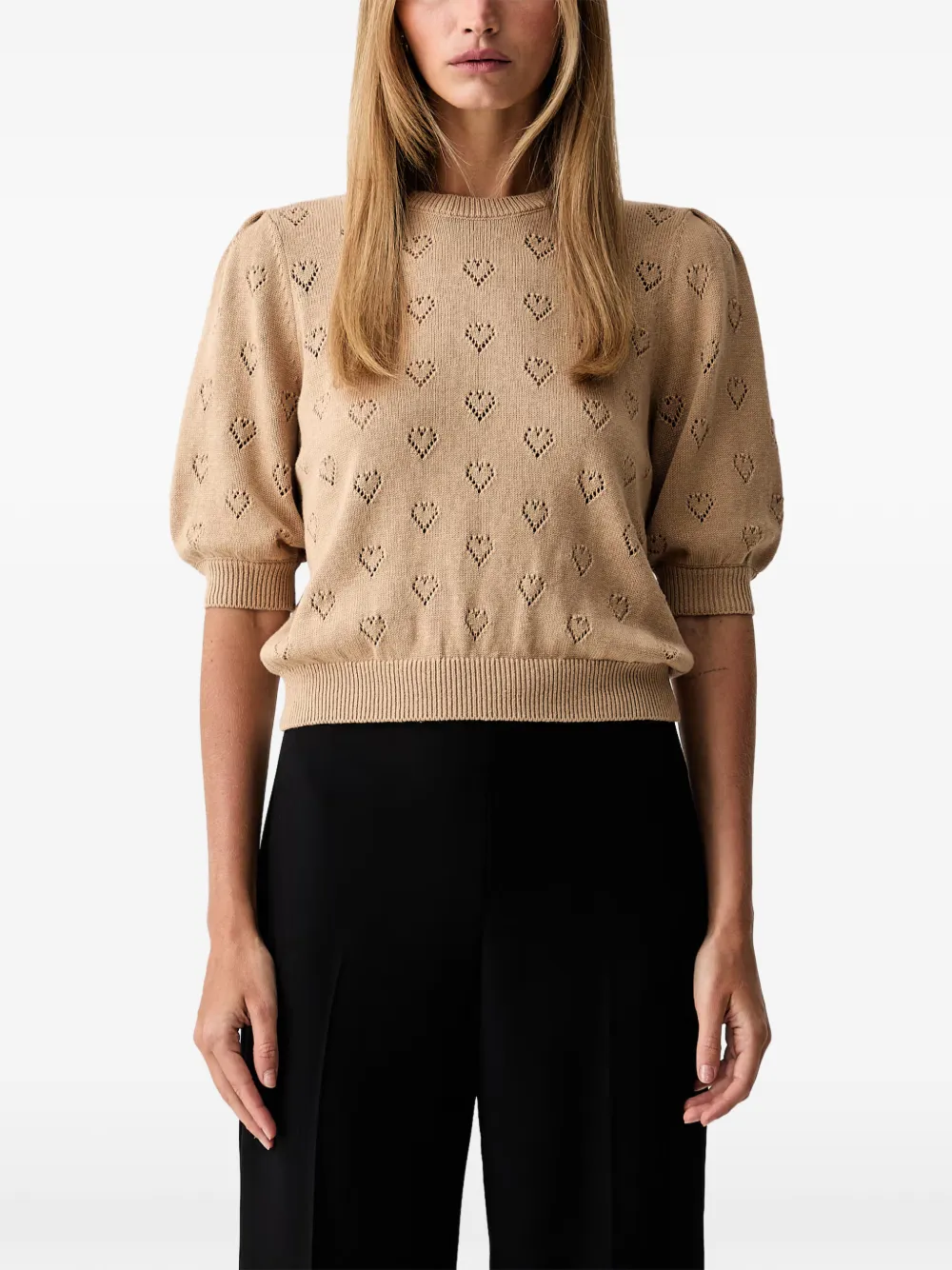 TWINSET jumper with heart pattern - Toni neutri