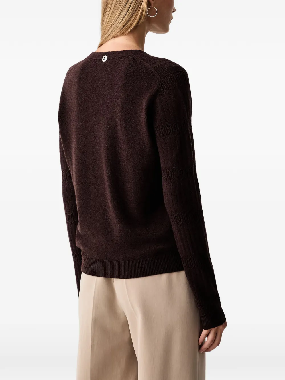 TWINSET Trui met V-hals en chevron streep Bruin