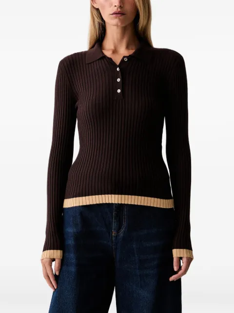 TWINSET jersey de canalé estilo polo