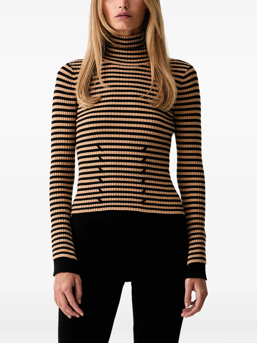 TWINSET striped rib-knit sweater - Nero