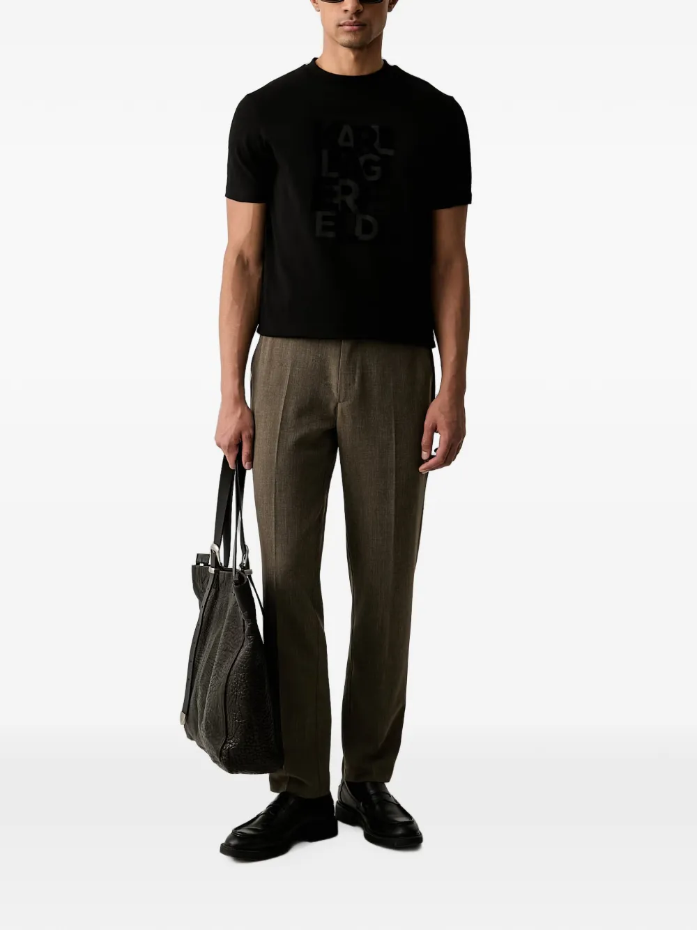 Karl Lagerfeld T-shirt met logoprint Zwart