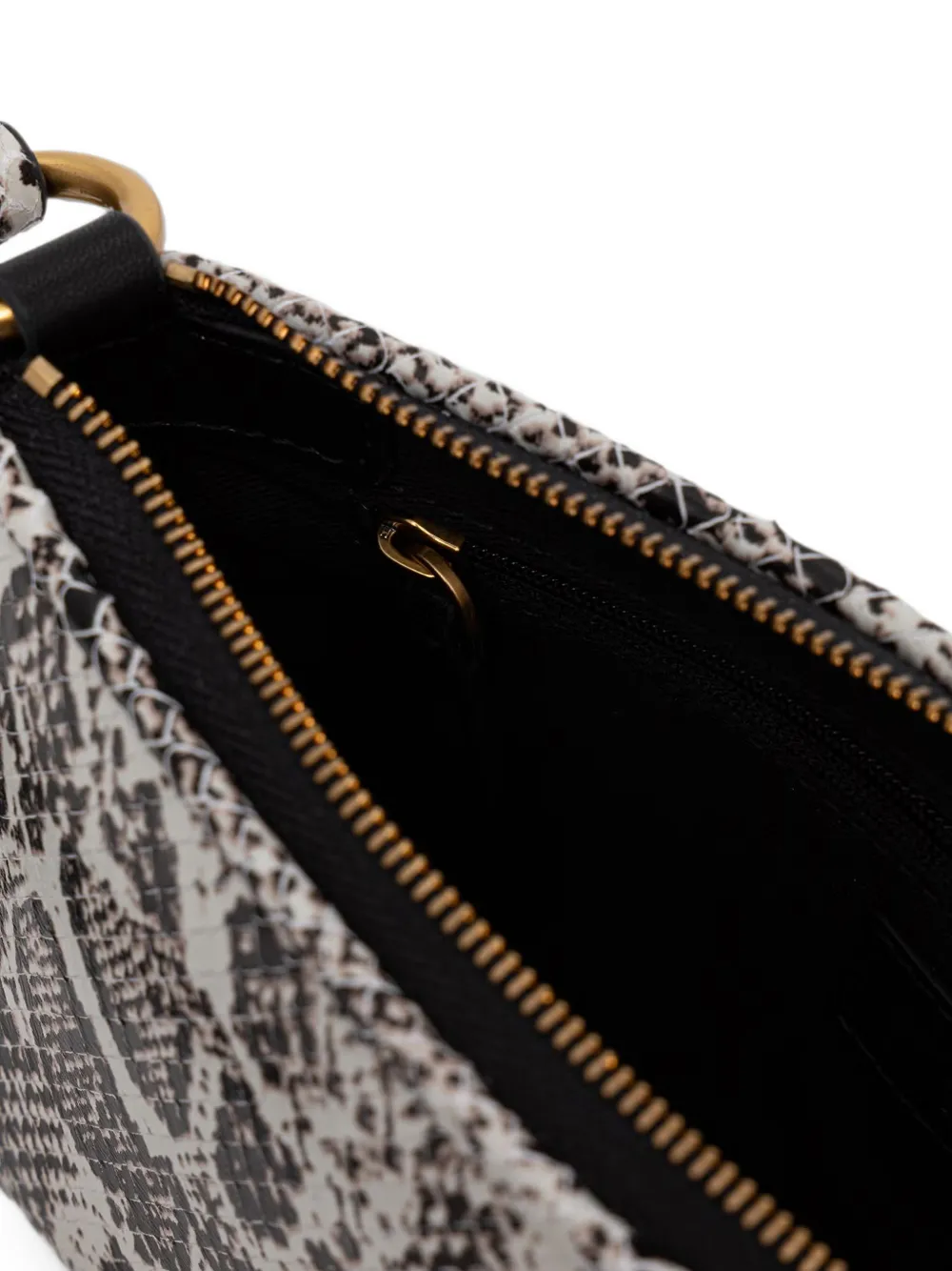 PINKO Love Birds schoudertas met slangen-effect Beige