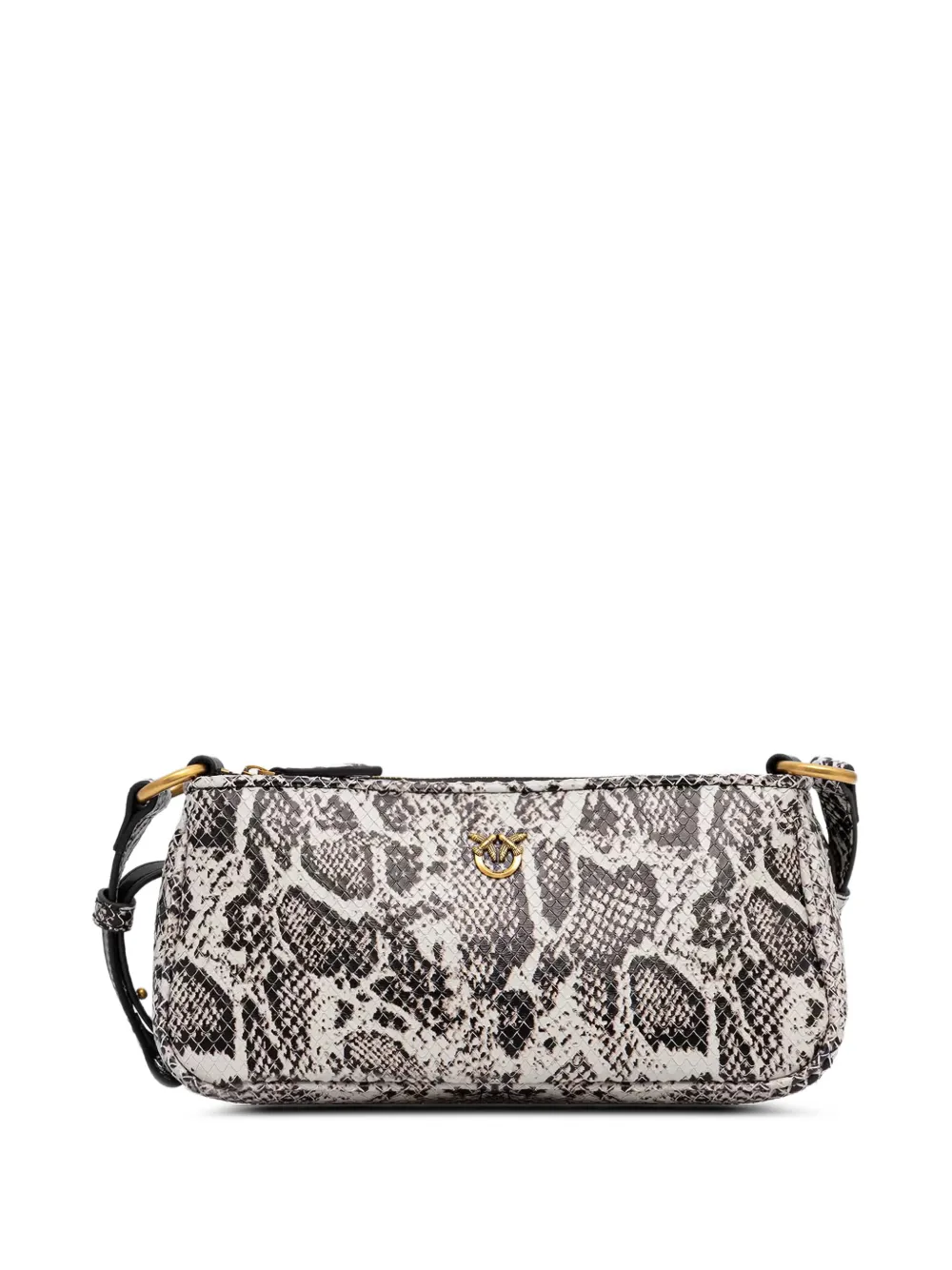 PINKO Love Birds schoudertas met slangen-effect Beige