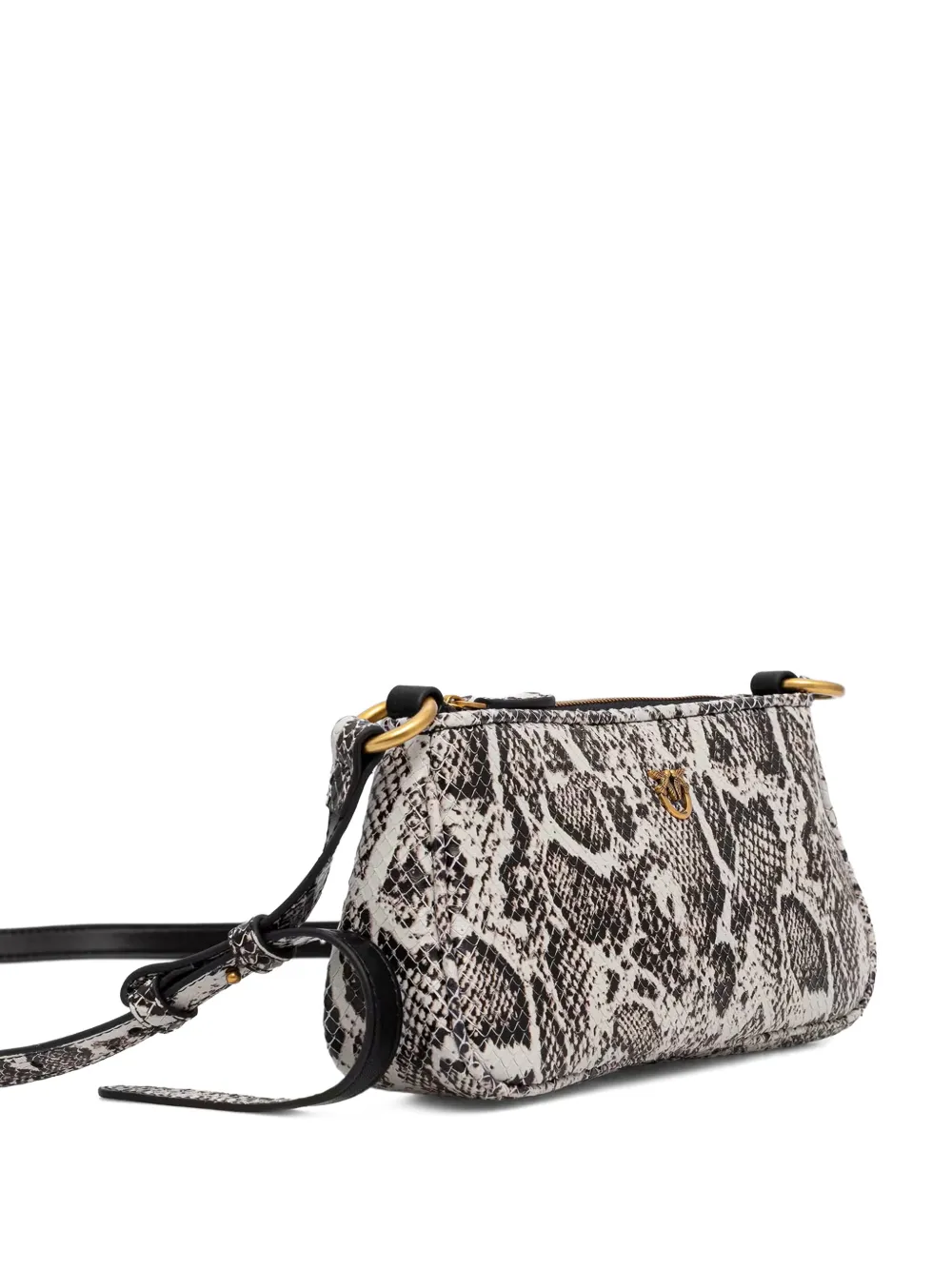 PINKO Love Birds schoudertas met slangen-effect Beige