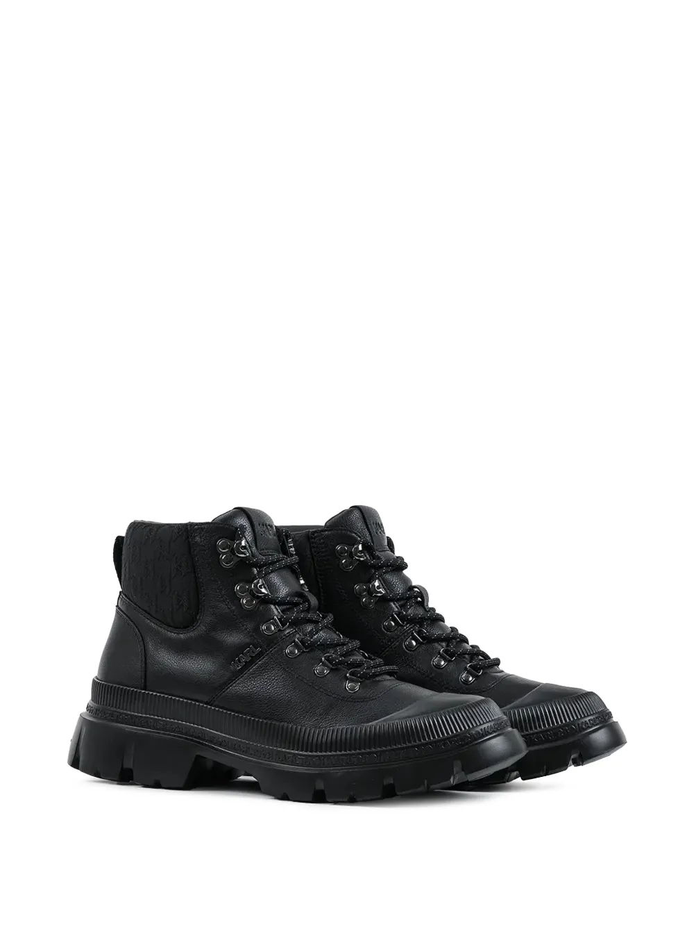 Karl Lagerfeld lace-up panelled boots Zwart