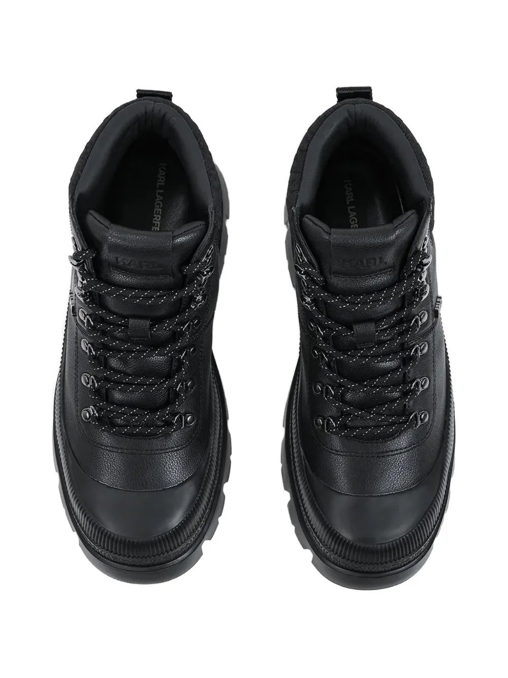 Karl Lagerfeld lace-up panelled boots Zwart