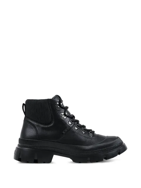 Karl Lagerfeld lace-up panelled boots