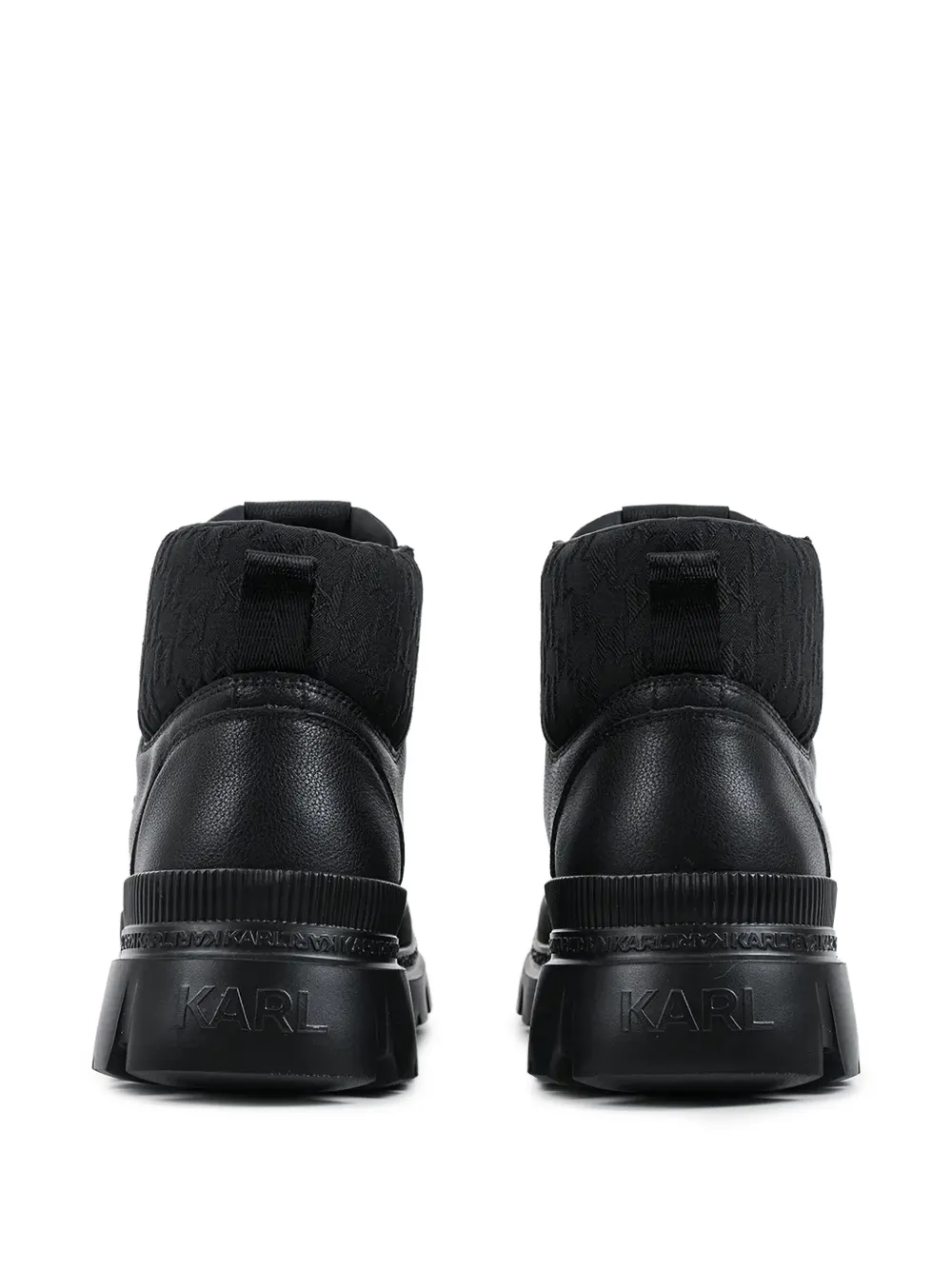 Karl Lagerfeld lace-up panelled boots Zwart