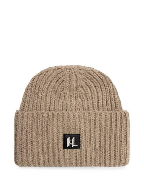 Karl Lagerfeld ribbed-knit beanie hat