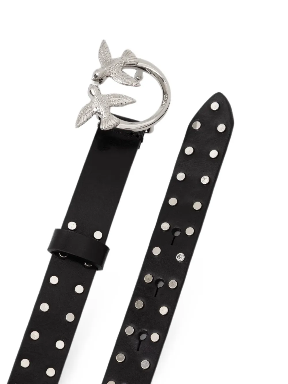 PINKO Love Birds riem verfraaid met studs Zwart
