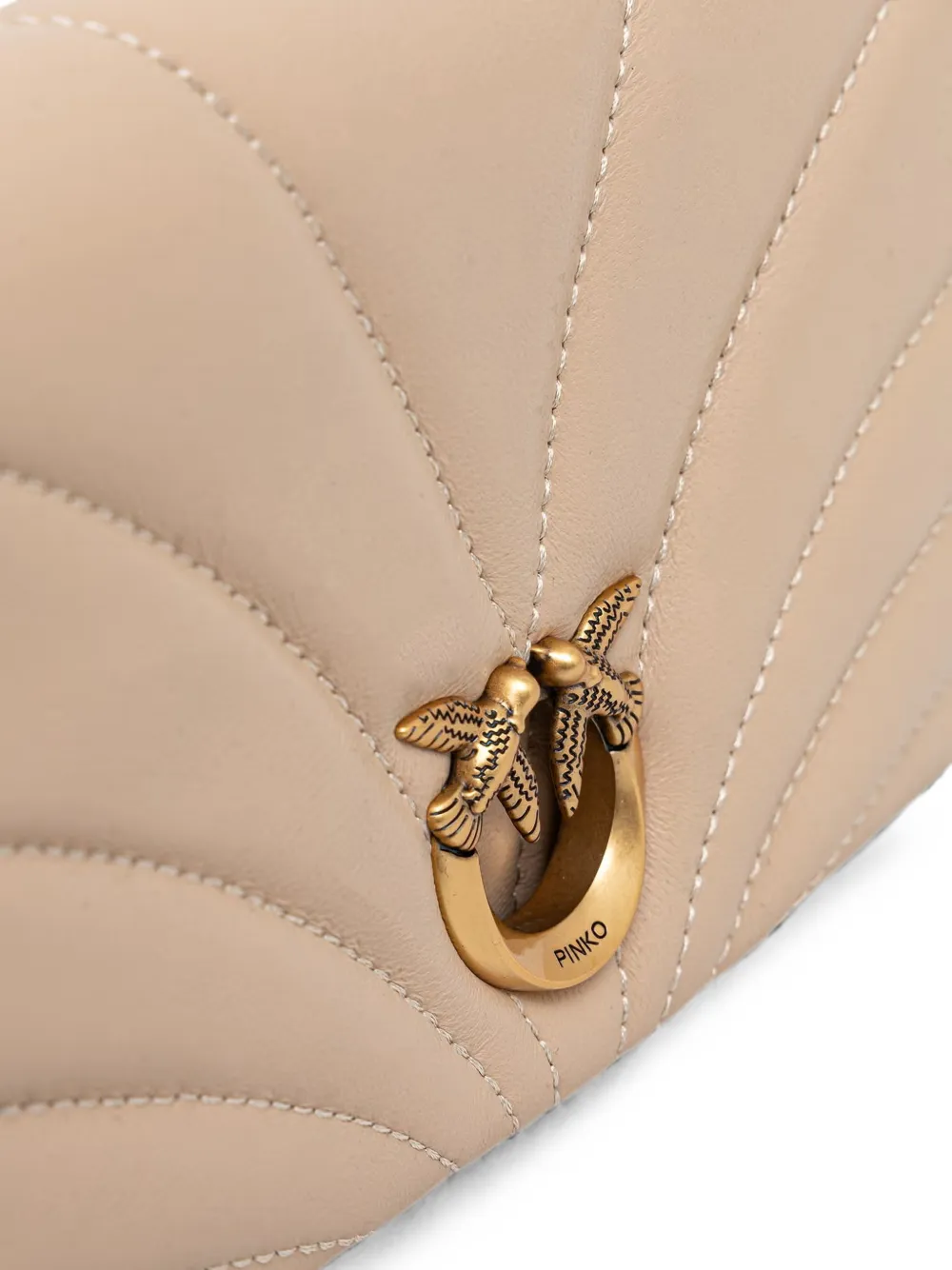 PINKO Kleine Love Bag Click Horizontal schoudertas Beige