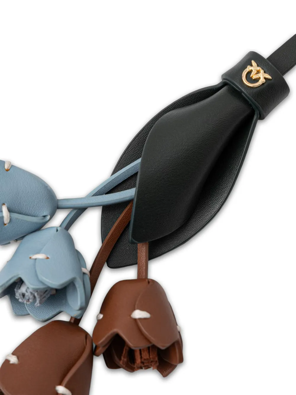 PINKO Love Birds sleutelhanger met bloemendetail Zwart