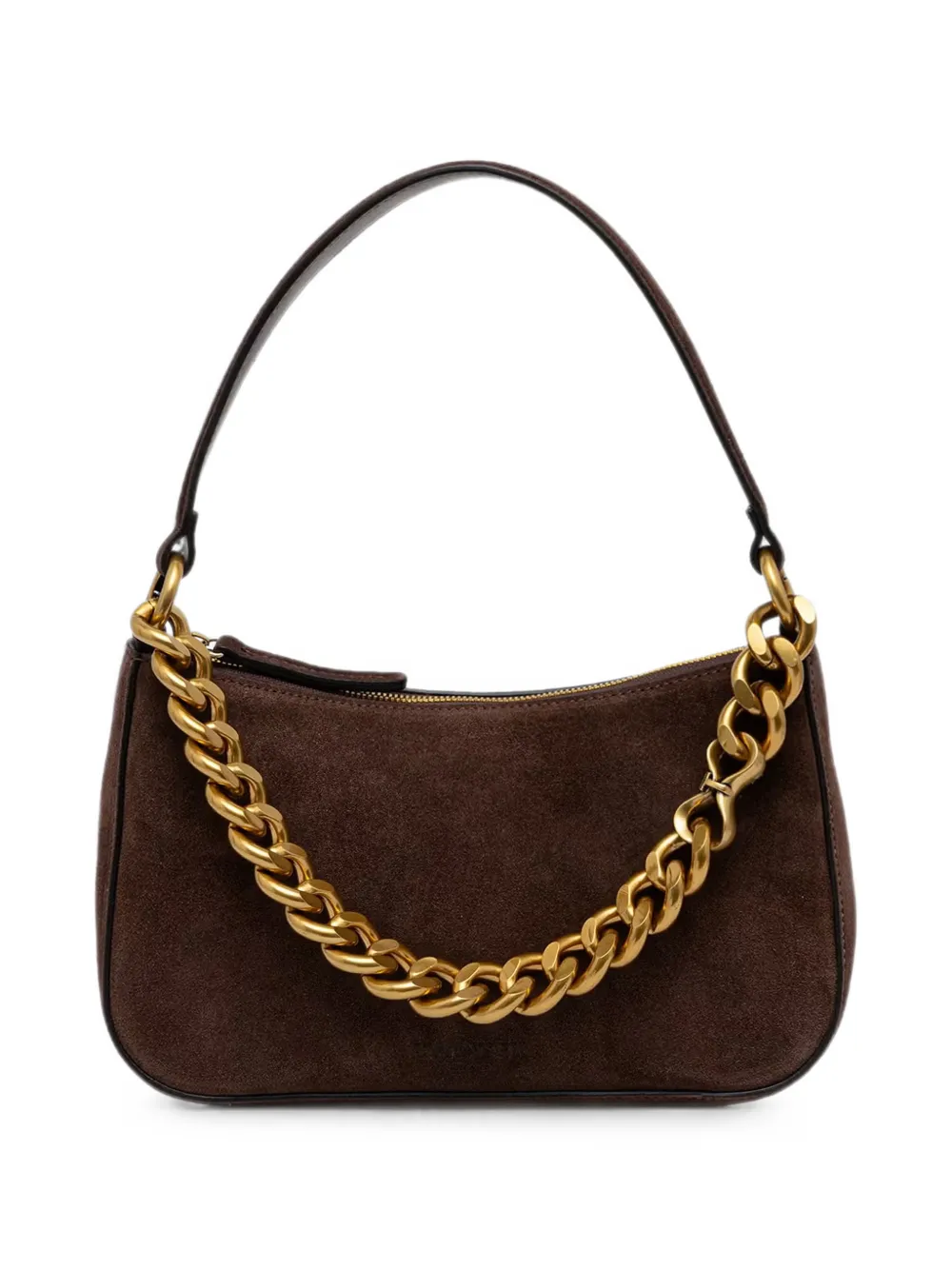 TWINSET chain-link suede shoulder bag - Marrone