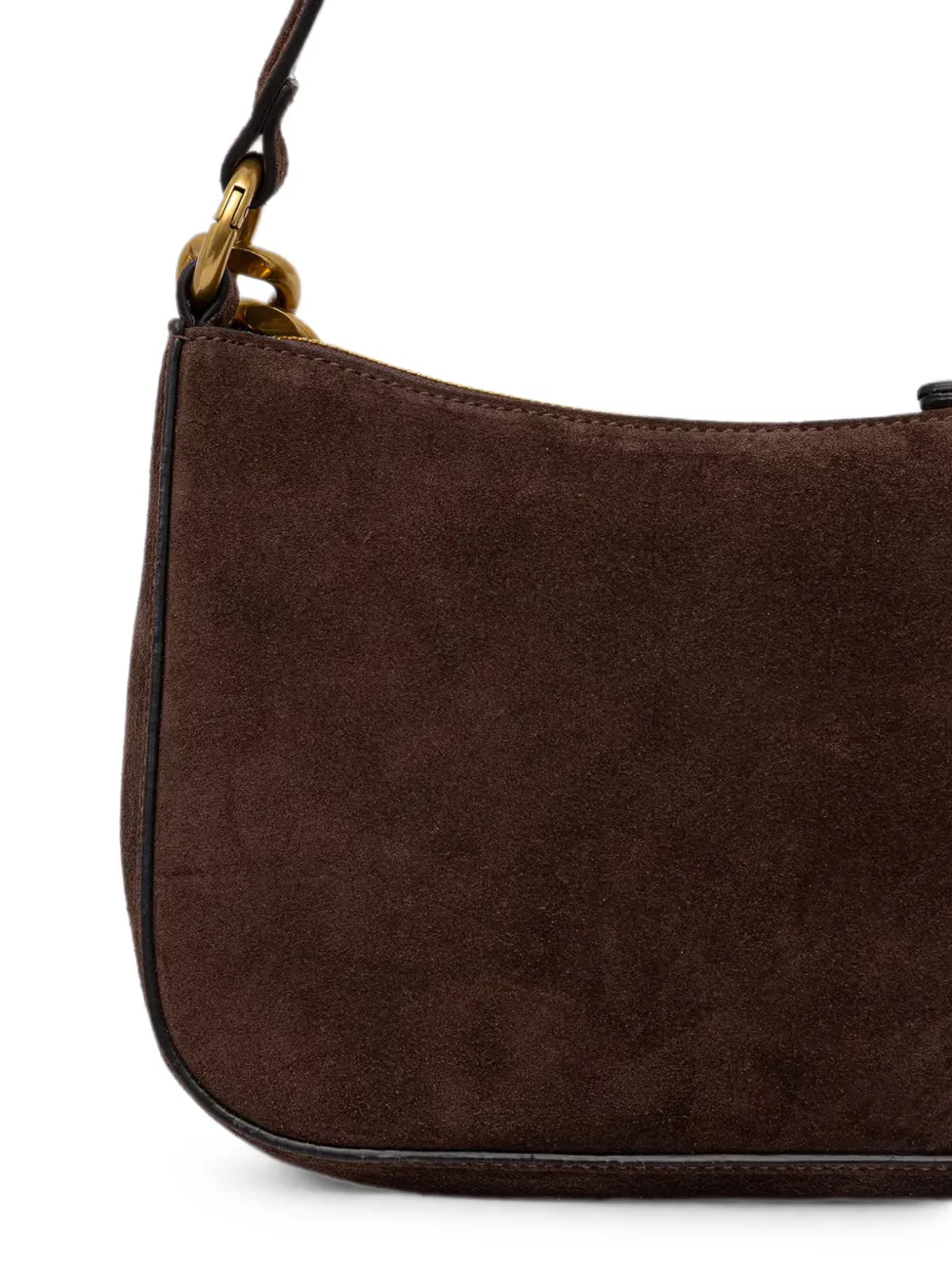 TWINSET Suède schoudertas met schakelketting Bruin