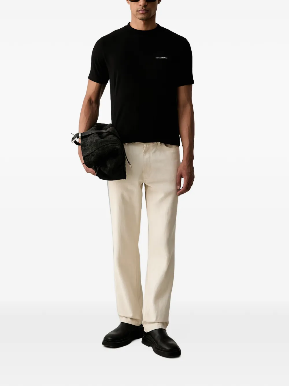 Karl Lagerfeld T-shirt met logoprint Zwart