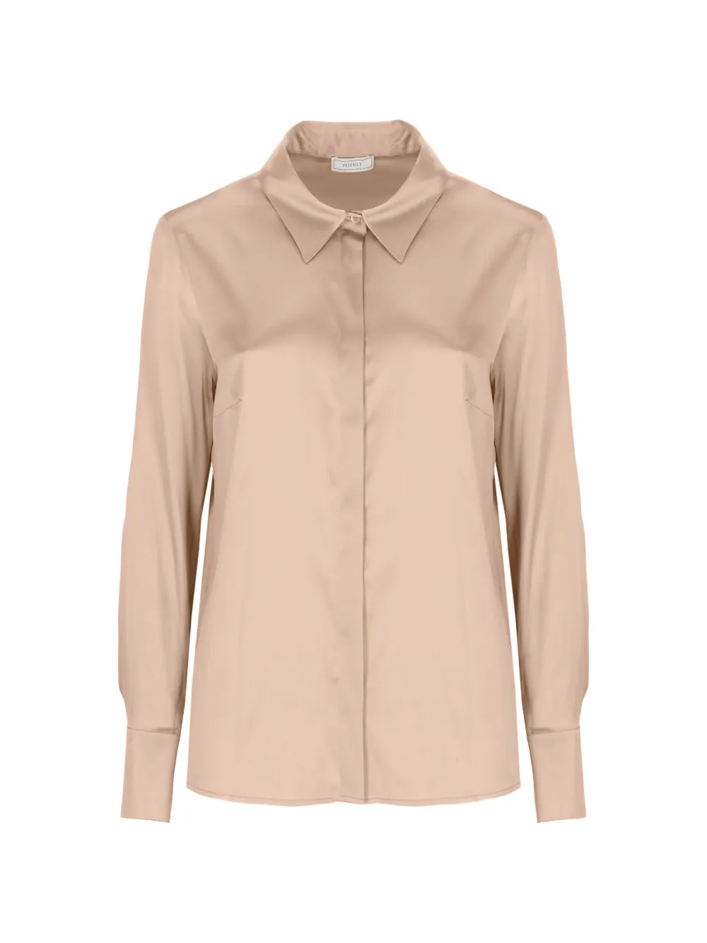 Peserico satin-finish long-sleeve shirt - Nude