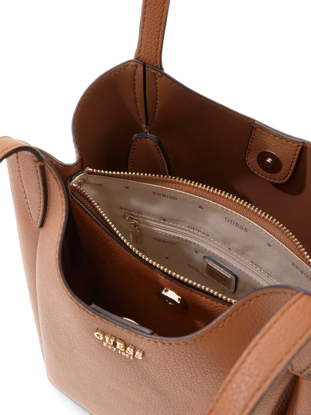 GUESS USA Melody bewerkte schoudertas met logoplakkaat Bruin