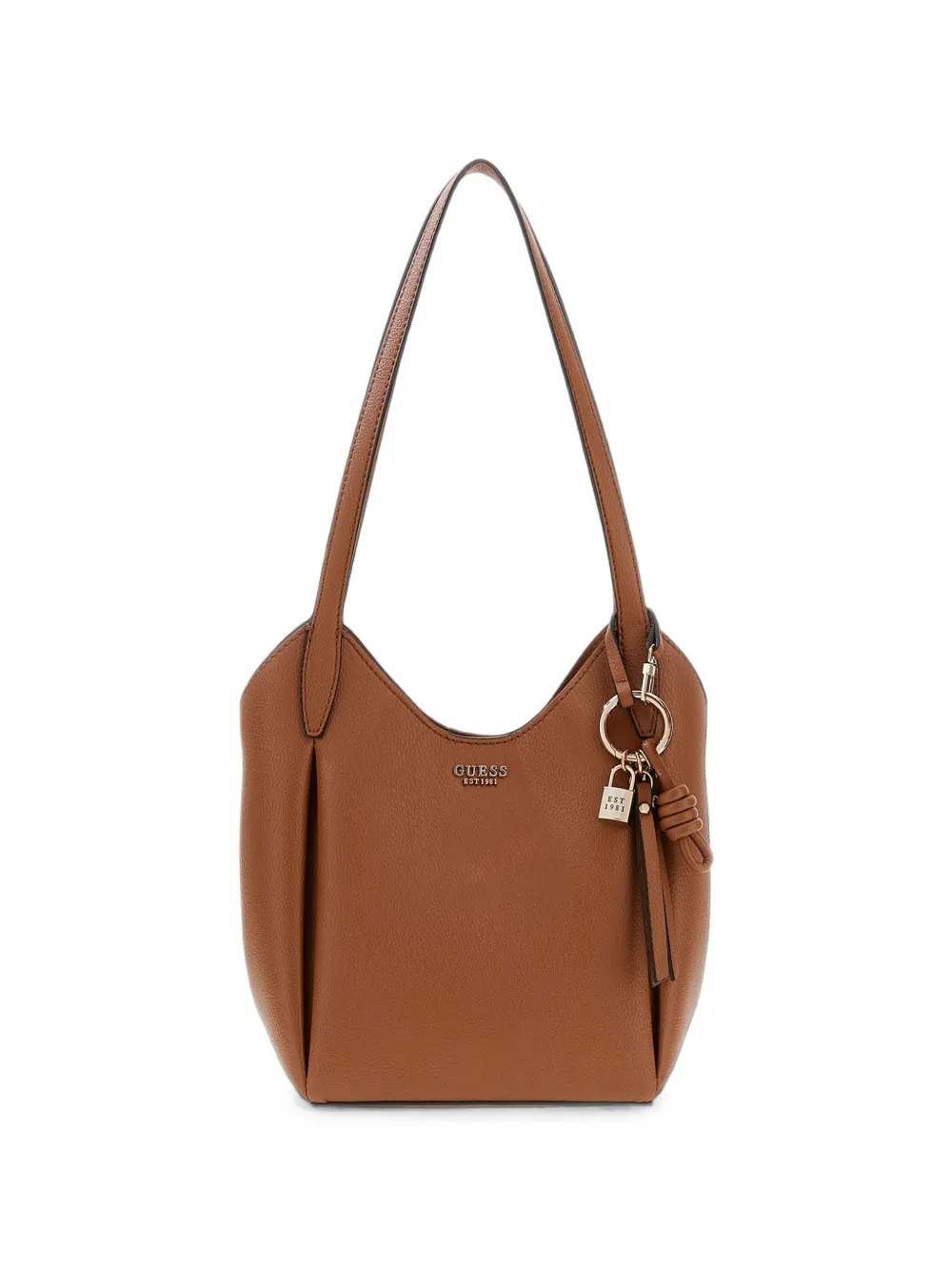 GUESS USA Melody logo-plaque pebbled shoulder bag - Marrone